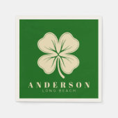 アイリッシュラッキーフォーリーフクローバー | 名前グリーンカクテル スタンダードカクテルナプキン (正面)