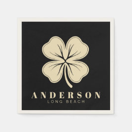 アイリッシュラッキーフォーリーフクローバー | 名前ブラックカクテル スタンダードカクテルナプキン