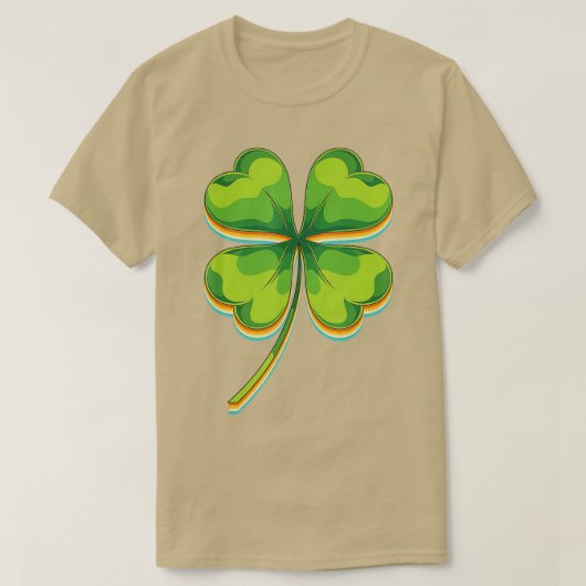 アイリッシュラッキーフォーリーフSaint patricks dayクローバーシュ Tシャツ (デザイン正面)