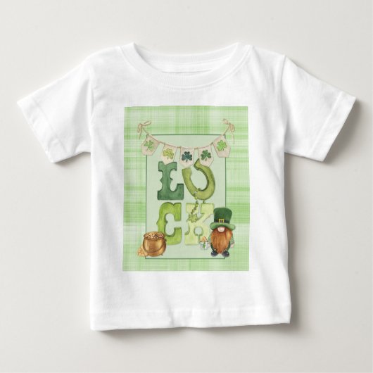 アイリッシュラックサンパトリックの日格言シャムロックグリーン ベビーTシャツ (正面)