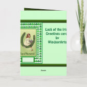 アイリッシュラック、St patricks day詩 カード (裏面)