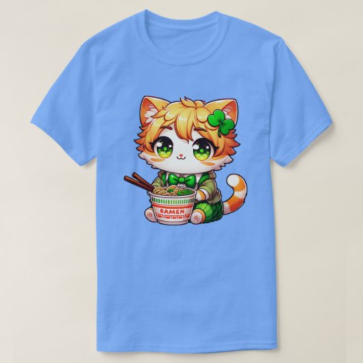 アイリッシュラーメンかわいいSt patricks day Tシャツ (デザイン正面)