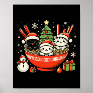 アイリッシュラーメン猫かわいいアニメクリスマスウィメンズギ ポスター