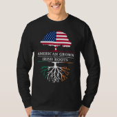 アイリッシュルーツで栽培されたアメリカ人 – アイルランド Tシャツ (正面)