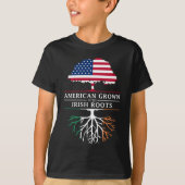 アイリッシュルーツで栽培されたアメリカ人 – アイルランド Tシャツ (正面)