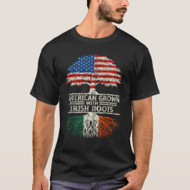 アイリッシュルーツアイルランド国旗で栽培されたアメリカ人 Tシャツ