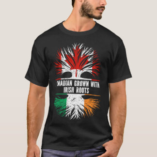 アイリッシュルーツカナダ国旗で栽培されたカナダ Tシャツ