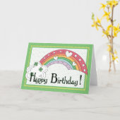 アイリッシュレインボーハッピーバースデーグリーティングカード カード (黄色い花)