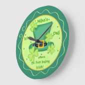 アイリッシュレストランパブセントパトリックスお祝い ラージ壁時計 (傾斜)