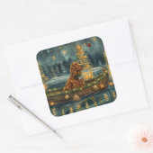 アイリッシュレッドセッタークリスマスフェスティバル航海 スクエアシール (封筒)