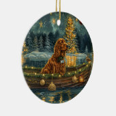 アイリッシュレッドセッタークリスマスフェスティバル航海 セラミックオーナメント (右)