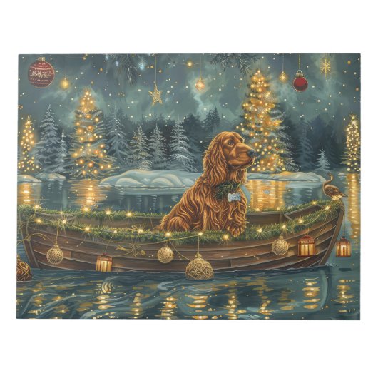 アイリッシュレッドセッタークリスマスフェスティバル航海 ノートパッド (正面)