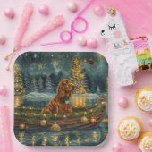 アイリッシュレッドセッタークリスマスフェスティバル航海 ペーパープレート (パーティー)