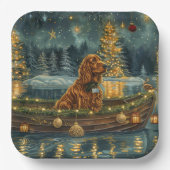 アイリッシュレッドセッタークリスマスフェスティバル航海 ペーパープレート (正面)