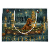 アイリッシュレッドセッタークリスマスフェスティバル航海 ラージペーパーバッグ (正面)