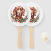 アイリッシュレッドセッタークリスマスリースフェスティバルカップ ハンドファン (正面&裏面)