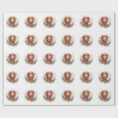 アイリッシュレッドセッタークリスマスリースフェスティバルカップ ラッピングペーパー (フラット)