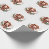 アイリッシュレッドセッタークリスマスリースフェスティバルカップ ラッピングペーパー (角)