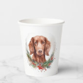 アイリッシュレッドセッタークリスマスリースフェスティバルカップ 紙コップ (正面)