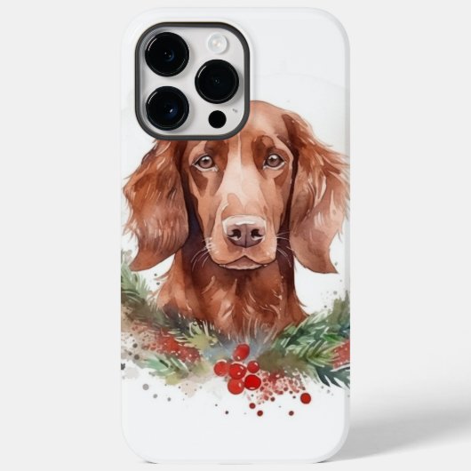 アイリッシュレッドセッタークリスマスリースフェスティバルカップ Case-Mate iPhoneケース (裏面)