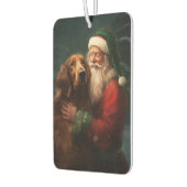 アイリッシュレッドセッターサンタクロースフェスティバルクリスマス カーエアーフレッシュナー (左)