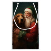 アイリッシュレッドセッターサンタクロースフェスティバルクリスマス スモールペーパーバッグ (裏面)