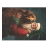 アイリッシュレッドセッターサンタクロースフェスティバルクリスマス テーブルクロス (正面(横))