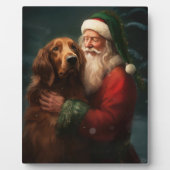 アイリッシュレッドセッターサンタクロースフェスティバルクリスマス フォトプラーク (正面)