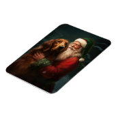 アイリッシュレッドセッターサンタクロースフェスティバルクリスマス マグネット (左側)