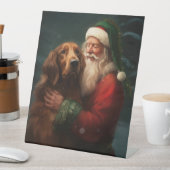 アイリッシュレッドセッターサンタクロースフェスティバルクリスマス 台座サイン (インサイチュ)