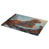 アイリッシュレッドセッタードッグクリスマスフェスティバル カッティングボード (角)