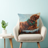 アイリッシュレッドセッタードッグクリスマスフェスティバル クッション (椅子)