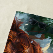 アイリッシュレッドセッタードッグクリスマスフェスティバル ビーチタオル (インサイチュ)