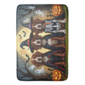 アイリッシュレッドセッタードッグズカボチャおもしろいハロウィーン バスマット (正面縦)