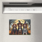 アイリッシュレッドセッタードッグズカボチャおもしろいハロウィーン マグネット (インサイチュ (食洗機))