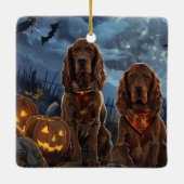 アイリッシュレッドセッターハロウィン不気味 セラミックオーナメント (裏面)