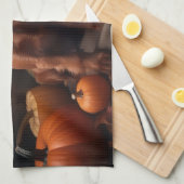 アイリッシュレッドセッターパピー秋デライトカボチャ キッチンタオル (四つ折り)