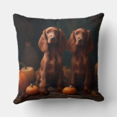 アイリッシュレッドセッターパピー秋デライトカボチャ クッション (裏面)