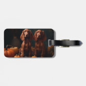 アイリッシュレッドセッターパピー秋デライトカボチャ ラゲッジタグ (裏面横)