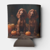 アイリッシュレッドセッターパピー秋デライトカボチャ 缶クーラー (裏面)