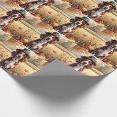 アイリッシュレッドセッター紅葉感謝祭アート ラッピングペーパー (角)