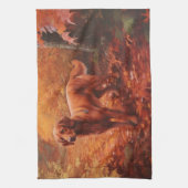 アイリッシュレッドセッター紅葉秋インスパイア キッチンタオル (縦)