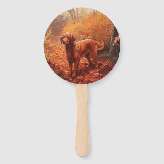 アイリッシュレッドセッター紅葉秋インスパイア ハンドファン (正面)