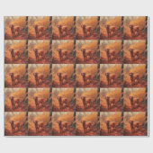 アイリッシュレッドセッター紅葉秋インスパイア ラッピングペーパー (フラット)