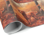 アイリッシュレッドセッター紅葉秋インスパイア ラッピングペーパー (ロールコーナー)