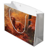 アイリッシュレッドセッター紅葉秋インスパイア ラージペーパーバッグ (裏面アングル)
