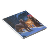 アイリッシュレッドセッター雪そりクリスマスデコール ノートパッド (アングル)