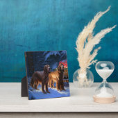 アイリッシュレッドセッター雪そりクリスマスデコール フォトプラーク (インサイチュ)