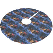 アイリッシュレッドセッター雪そりクリスマスデコール ブラッシュドポリエステルツリースカート (アングル)