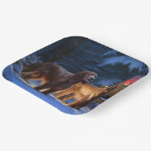 アイリッシュレッドセッター雪そりクリスマスデコール ペーパープレート (傾斜あり)